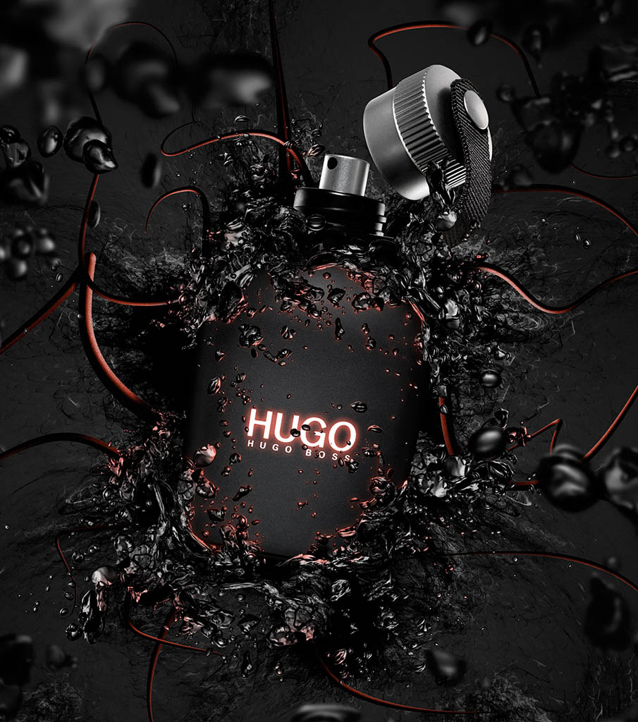Cosmetics Photography of Hugo Boss perfume bottle by Packshot Factory