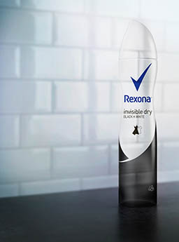 Coloured background Explorer of Rexona deodorant spray can