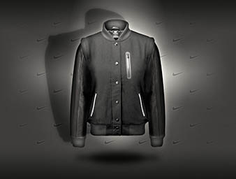 Mens fashion Explorer of Nike jacket on invisible mannequin