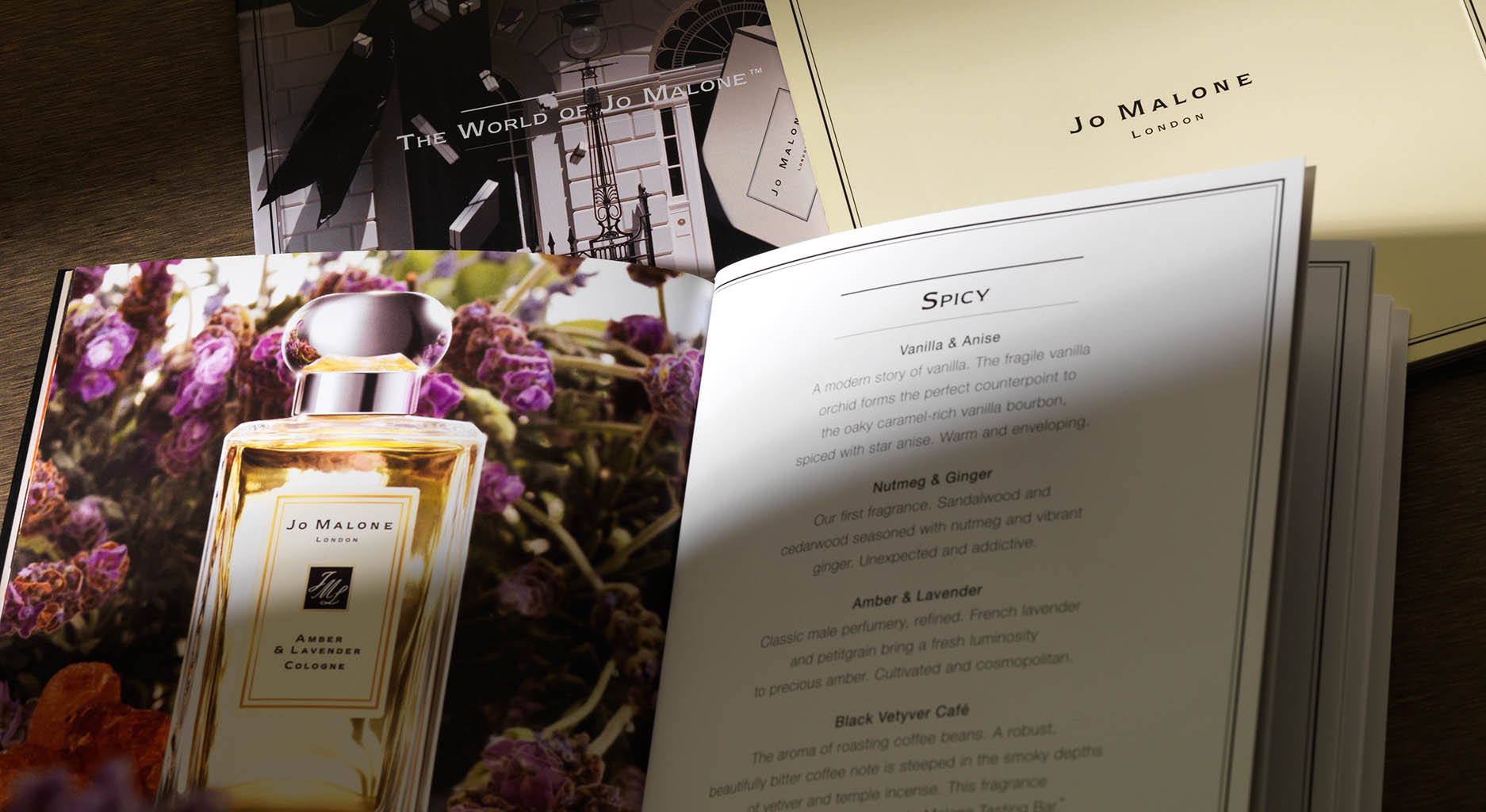 Artwork Photography of Jo Malone brochure by Packshot Factory