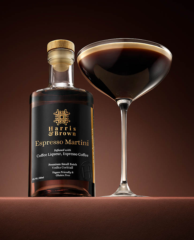 Packshot Factory - Cocktail - Harris & Brown Espresso Martini Bottle and Serve