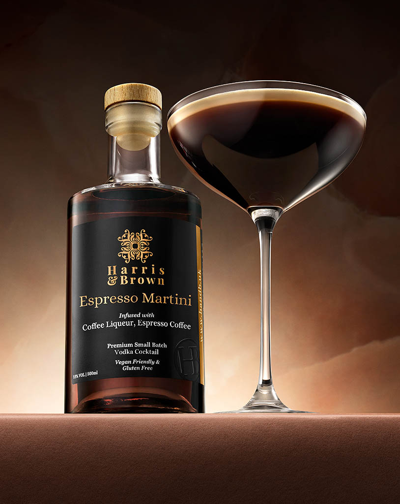 Packshot Factory - Cocktail - Harris & Brown Espresso Martini Bottle and Serve