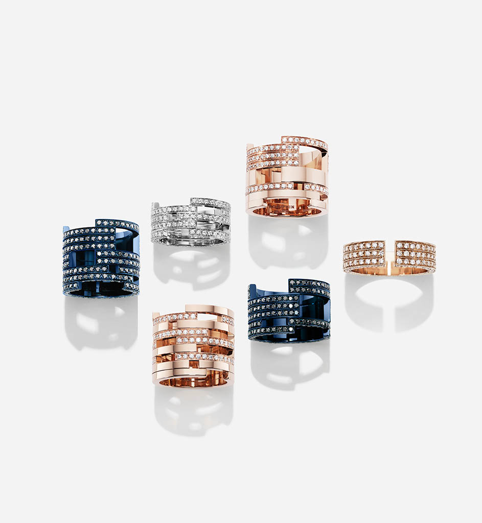 Packshot Factory - Diamond - Maison Dauphin gold rings with diamonds