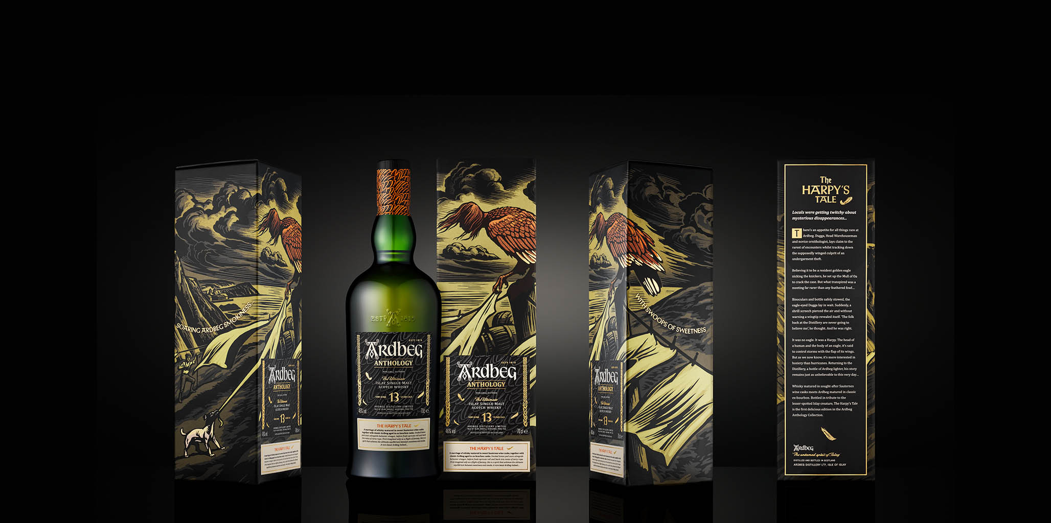 Drinks Photography of Ardbeg Anthology Box Set by Packshot Factory