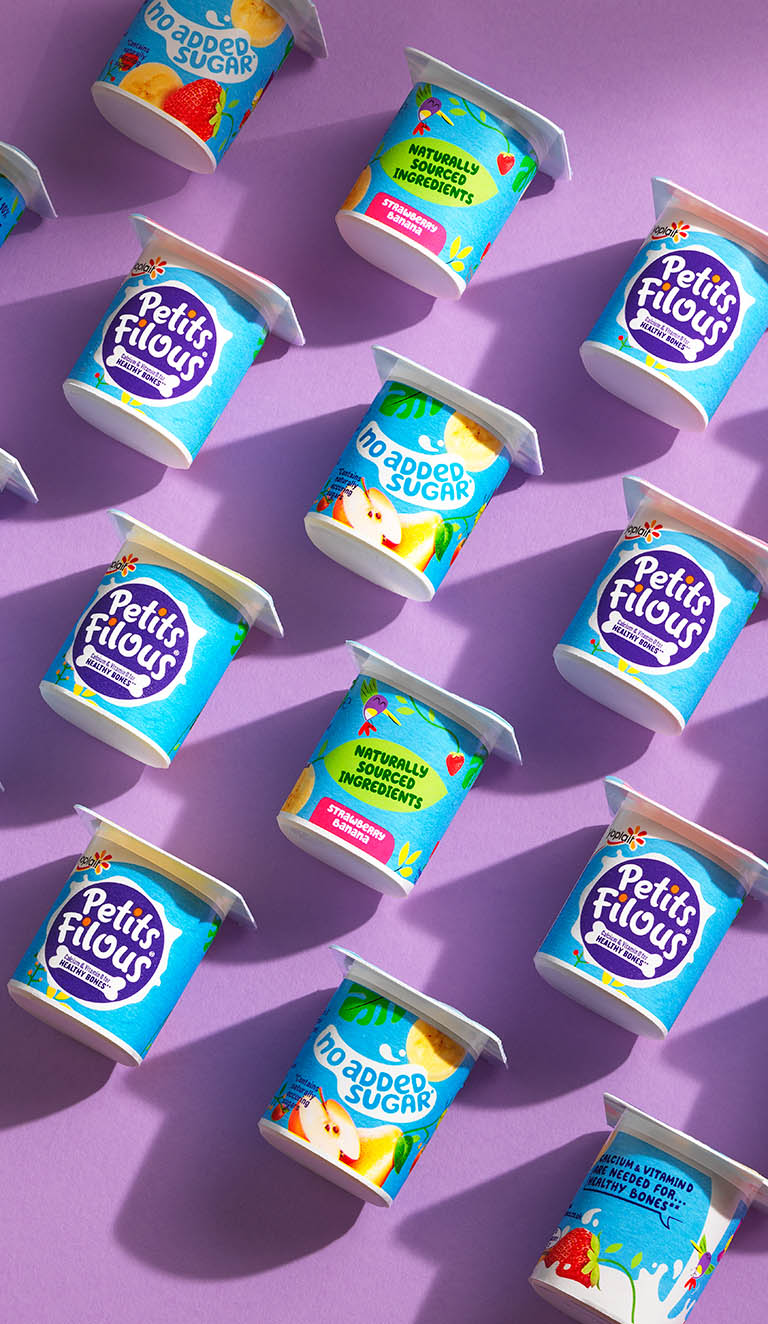 Food Photography of Petits Filous Yogurt by Packshot Factory