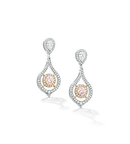 Earrings Explorer of Boodles platinum earrings with diamonds and sapphire