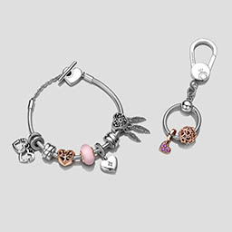 Bracelet Explorer of Pandora jewellery bracelet charms and key ring