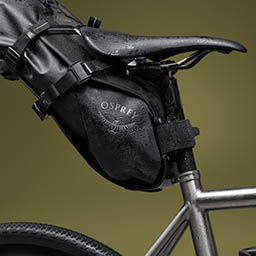 Still life product Photography of Osprey Bicycle Saddle Bag