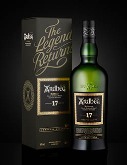 Drinks Photography of Ardbeg The Ultimate Whisky Bottle and Box