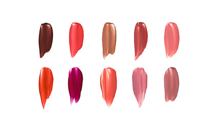 Cosmetics Photography of Lipstick Swatches