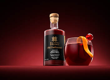 Drinks Photography of Harris & Brown Old Fashioned Bottle and Serve