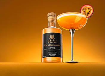 Drinks Photography of Harris & Brown Porn Star Martini Bottle and Serve