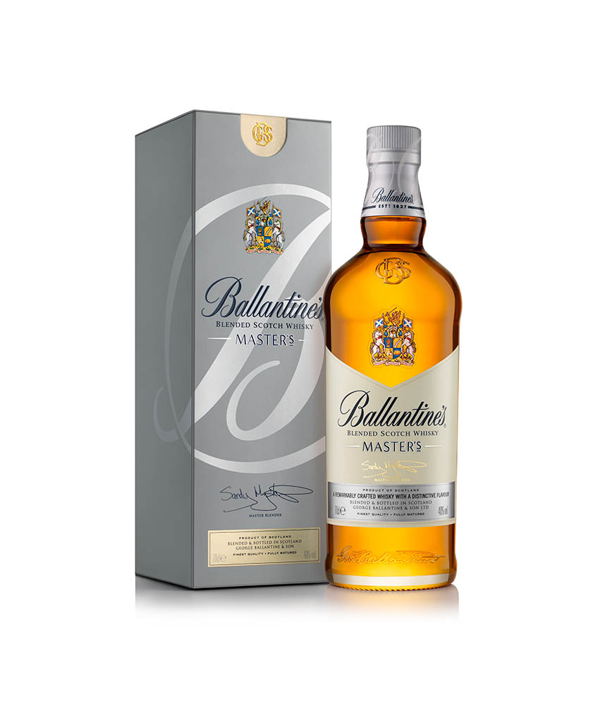 Advertising Still Life Product Photography of Ballantine's whisky box set by Packshot Factory