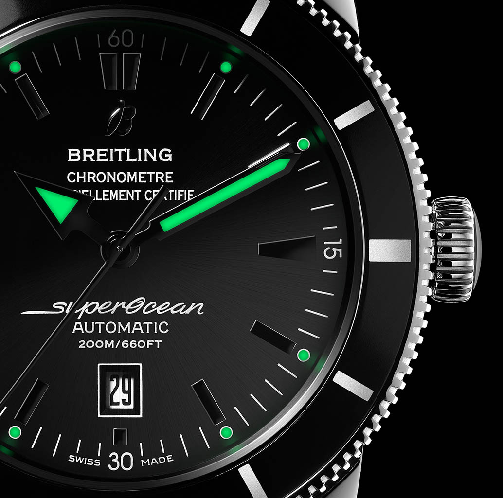Advertising Still Life Product Photography of Breitling watch face by Packshot Factory