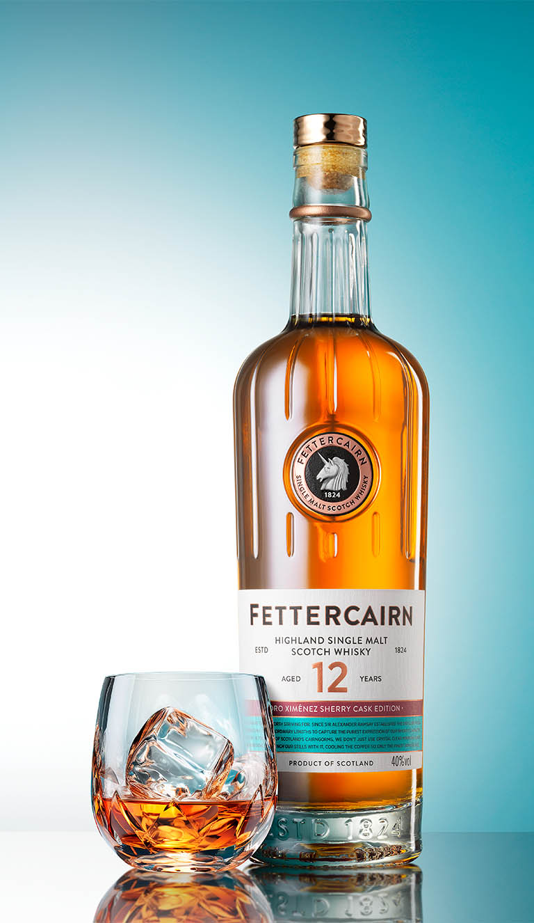Advertising Still Life Product Photography of Fettercairn Sotch Whisky by Packshot Factory