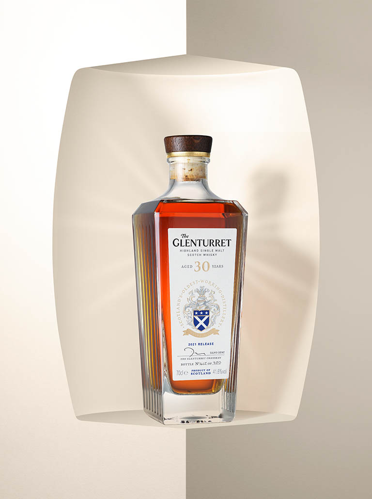 Advertising Still Life Product Photography of Glenturret whisky bottle by Packshot Factory